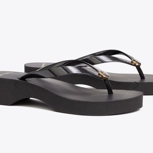 tory burch cutout wedge flip flops